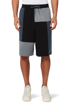 Colorblock Sweat Shorts in Cotton Jersey